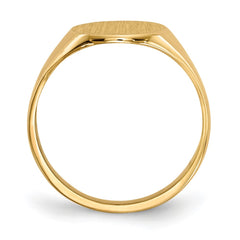 14k 9.5x10.0mm Oval Closed Back Signet Ring