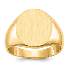 14k 12.5x14.0mm Oval Closed Back Signet Ring