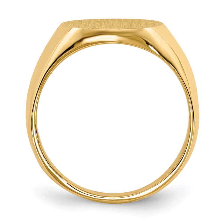 14k 12.5x14.0mm Oval Closed Back Signet Ring