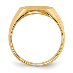 14k 12.5x14.0mm Oval Closed Back Signet Ring