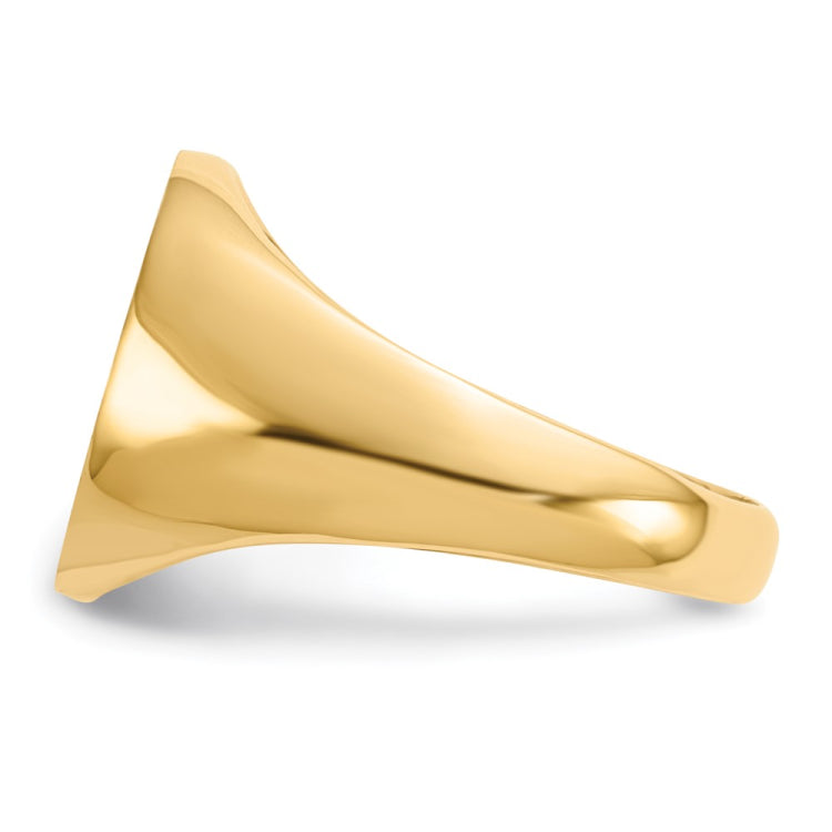 14k 12.5x14.0mm Closed Back Signet Ring