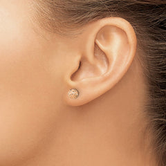 14k Rose Gold 6mm Diamond-cut Puffed Ball Post Earrings