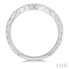 1/6 ctw U-Shape Round Cut Diamond Wedding Band in 14K White Gold