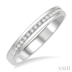 1/4 Ctw Round Cut Diamond Channel Men's Band 14K White Gold