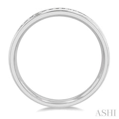 1/4 Ctw Round Cut Diamond Channel Men's Band 14K White Gold
