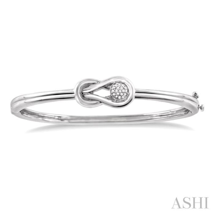 1/20 Ctw Round Cut Diamond Fashion Bangle in Sterling Silver