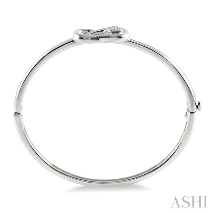1/20 Ctw Round Cut Diamond Fashion Bangle in Sterling Silver
