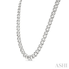 1/4 Ctw Round Cut Diamond Curb & Cuban Necklace in Sterling Silver