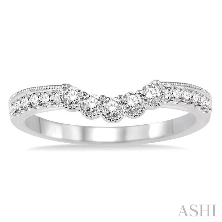 1/3 Ctw Round Cut Diamond Wedding Band in 14K White Gold