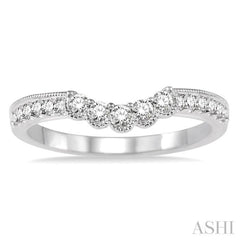 1/3 Ctw Round Cut Diamond Wedding Band in 14K White Gold