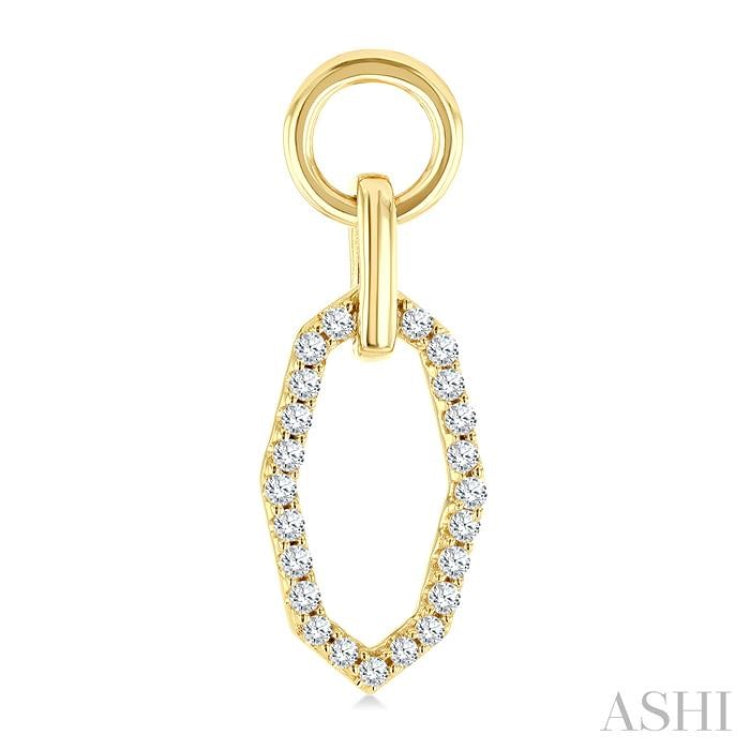 1/3 Ctw Geometric Shape Link Round Cut Diamond Fashion Earrings in 10K Yellow Gold