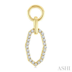 1/3 Ctw Geometric Shape Link Round Cut Diamond Fashion Earrings in 10K Yellow Gold