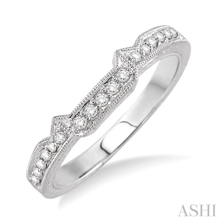 1/8 Ctw Round Cut Diamond Matching Wedding Band in 14K White Gold