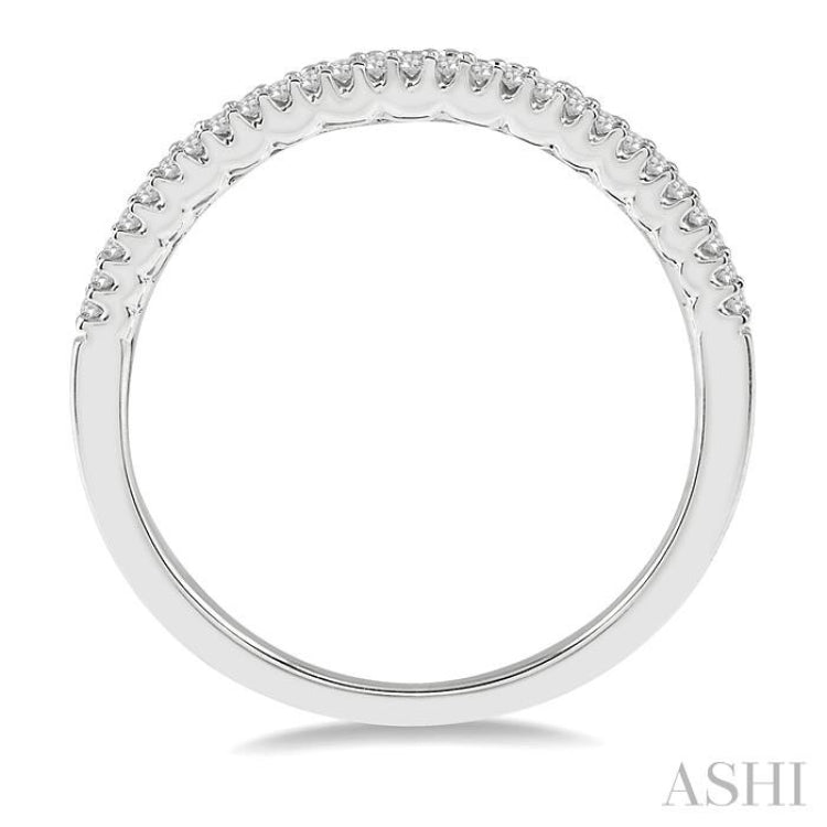 3/8 ctw Double Row Round Cut Diamond Band in 14K White Gold