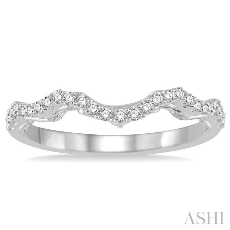 1/5 ctw Round Cut Diamond Wedding Band in 14K White Gold
