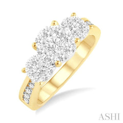 1 ctw Lovebright Round Cut Diamond Ring in 14K Yellow and White Gold