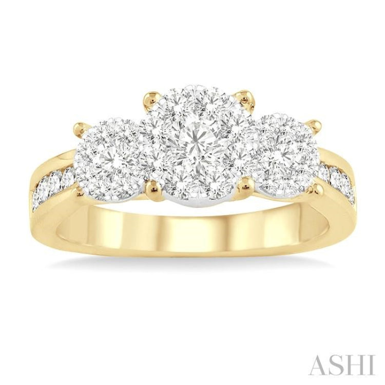 1 ctw Lovebright Round Cut Diamond Ring in 14K Yellow and White Gold