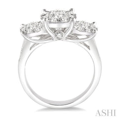 1 1/2 ctw Lovebright Round Cut Diamond Ring in 14K White Gold