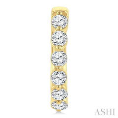 1.00CTRDDM SINGL PRONG HOOP ER YG 14K-G*