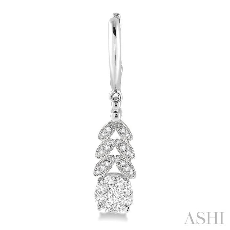 1/2 Ctw Lovebright Round Cut Diamond Earrings in 10K White Gold