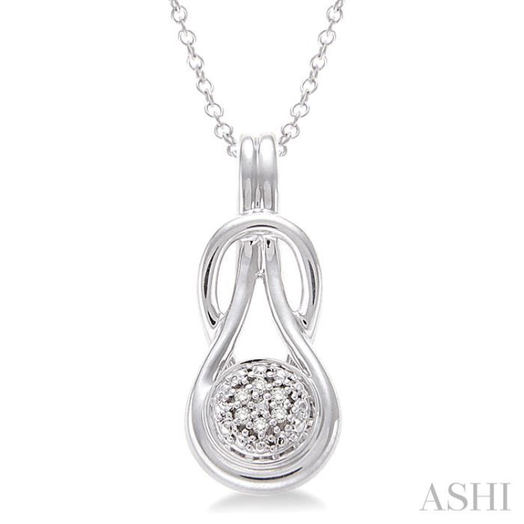 1/50 ctw Single Cut Diamond Fashion Pendant in Sterling Silver with Chain