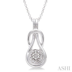 1/50 ctw Single Cut Diamond Fashion Pendant in Sterling Silver with Chain