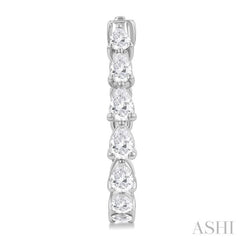 1 1/2 ctw North-South Pear Shape Diamond Fashion Hoop Earring in 14K White Gold
