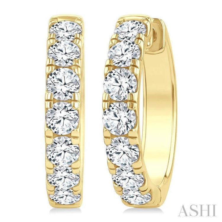 2.50CTRDDM ROUND DM HOOP ER YG 14K-G*
