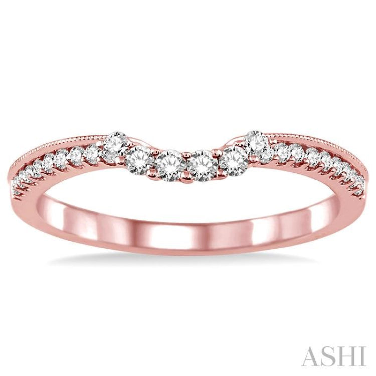 1/4 Ctw Round Cut Diamond Wedding Band in 14K Rose Gold