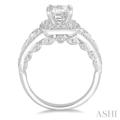 3/8 ctw Round Diamond Semi-Mount Engagement Ring in 14K White Gold