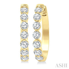 2.00CTRDDM SINGL PRONG HOOP ER YG 14K-G*