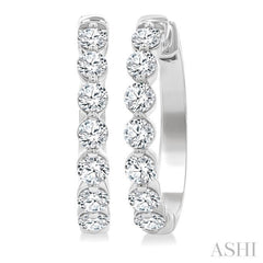 2.00CTRDDM SINGL PRONG HOOP ER WG 14K-G*