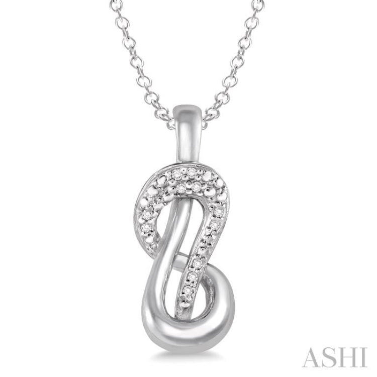 1/20 Ctw Single Cut Diamond Pendant in Sterling Silver with Chain