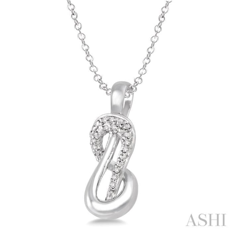 1/20 Ctw Single Cut Diamond Pendant in Sterling Silver with Chain