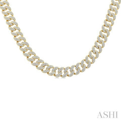 8.0CTRDDM CUBAN NECKLACE YG 14K-G*
