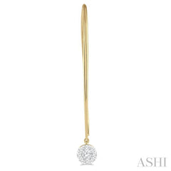 1/2 Ctw Round Dangler Lovebright Diamond Earrings in 14K Yellow and White Gold