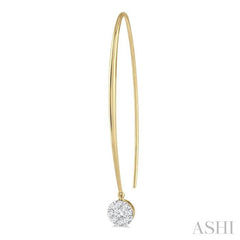1/2 Ctw Round Dangler Lovebright Diamond Earrings in 14K Yellow and White Gold