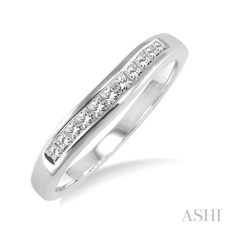 1/4 ctw Princess Cut Diamond Matching Wedding Band in 14K White Gold