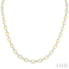 .50CTRDDM BOLD OVAL LINK NK YW 10K-G*