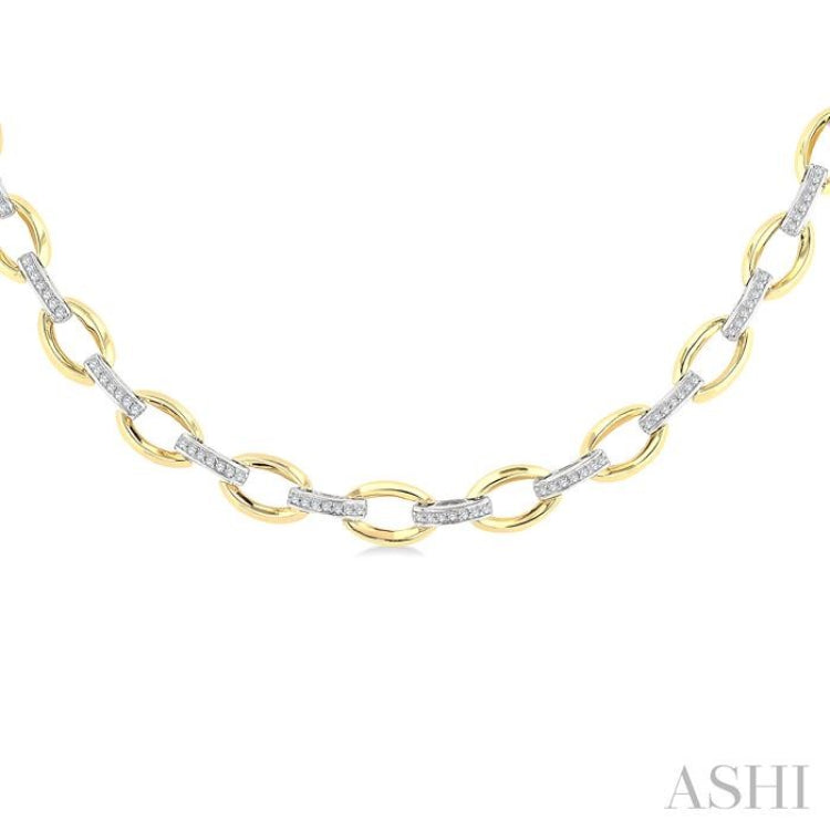 .50CTRDDM BOLD OVAL LINK NK YW 10K-G*
