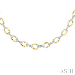 .50CTRDDM BOLD OVAL LINK NK YW 10K-G*