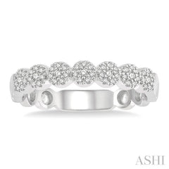 1/5 Ctw Circular Mount Floral Round Cut Diamond Stack Band in 14K White Gold