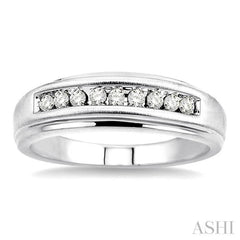1/6 ctw Round Diamond Men's Ring in 14K White Gold