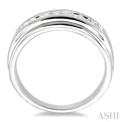 1/6 ctw Round Diamond Men's Ring in 14K White Gold