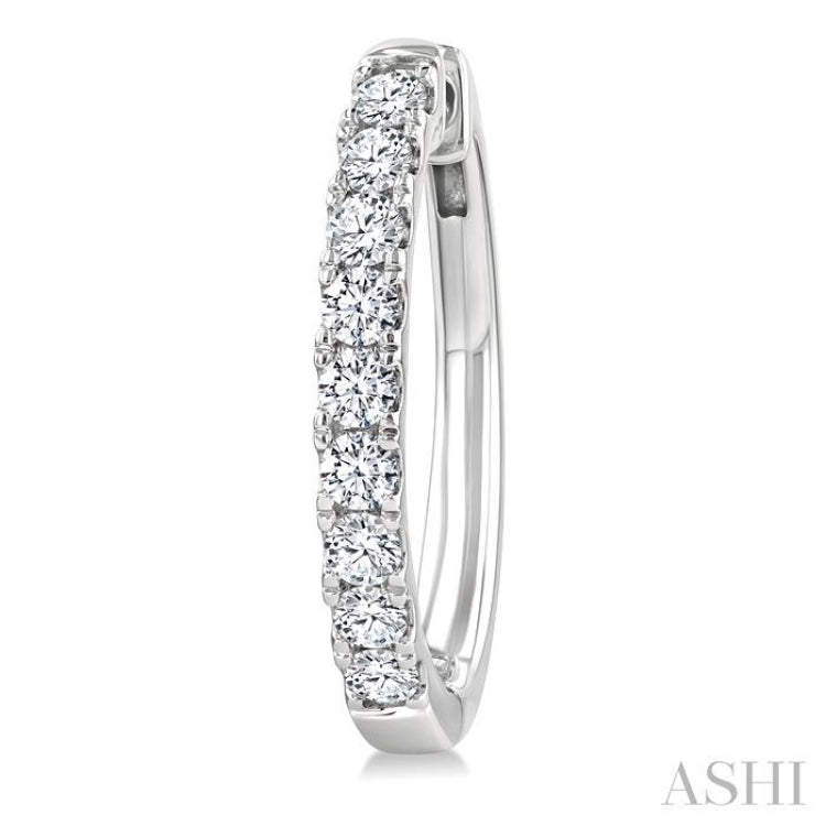 1.00CTRDDM OVAL HOOP ER WG 14K-G*