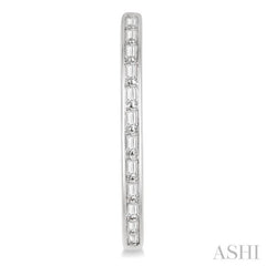 1/4 ctw Baguette Diamond Hoop Earrings in 14K White Gold