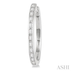 1/4 ctw Baguette Diamond Hoop Earrings in 14K White Gold