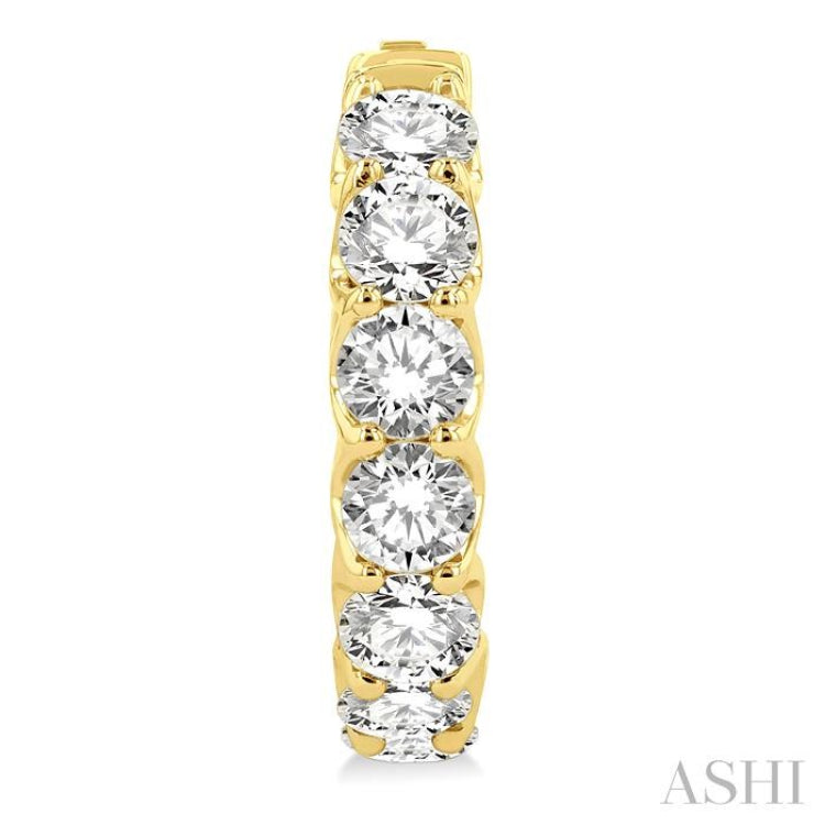 5 Ctw Inside-Out Embellished Round Cut Diamond Hoop Earrings in 14K Yellow Gold