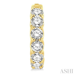 5 Ctw Inside-Out Embellished Round Cut Diamond Hoop Earrings in 14K Yellow Gold