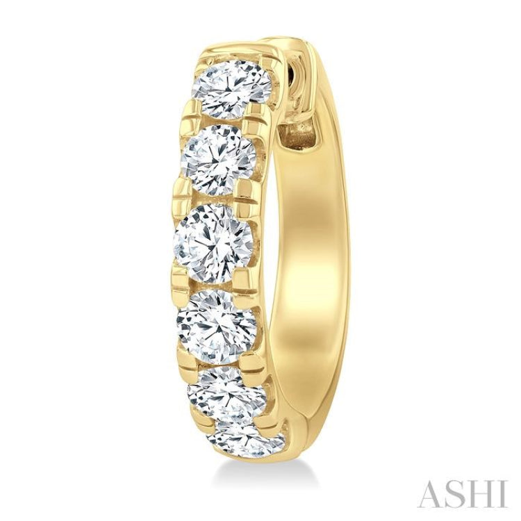 3.00CTRDDM ROUND DM HOOP ER YG 14K-G*